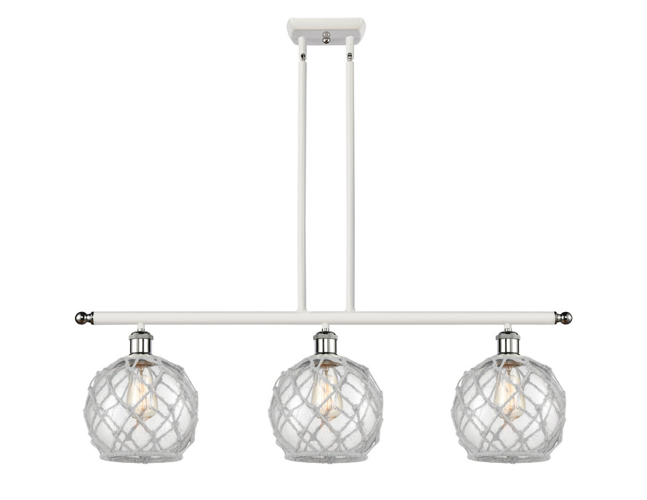 Innovations 516-3I-WPC-G122-8RW Three Light Island Pendant, White Polished Chrome