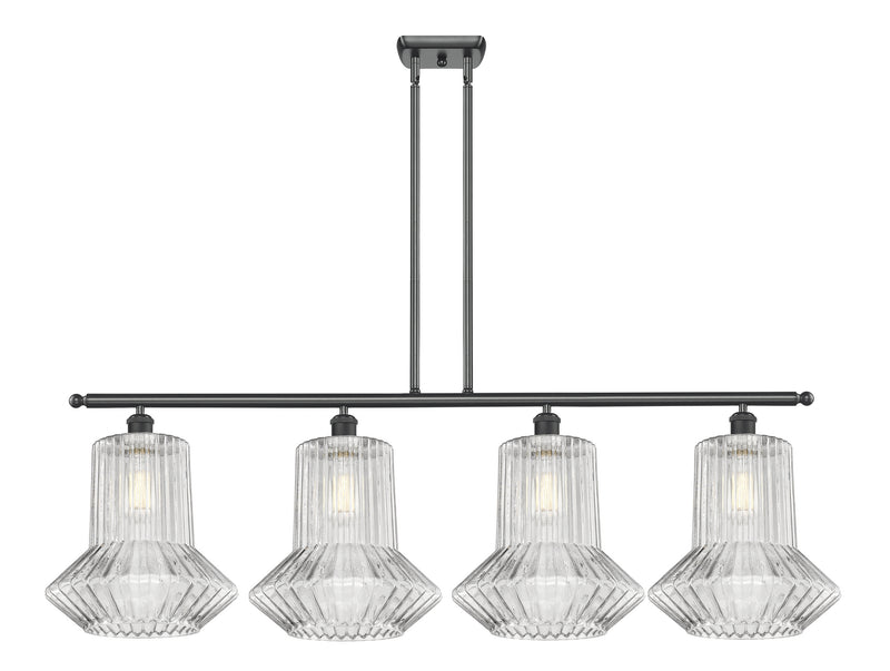 Innovations 516-4I-BK-G212 Four Light Island Pendant, Matte Black