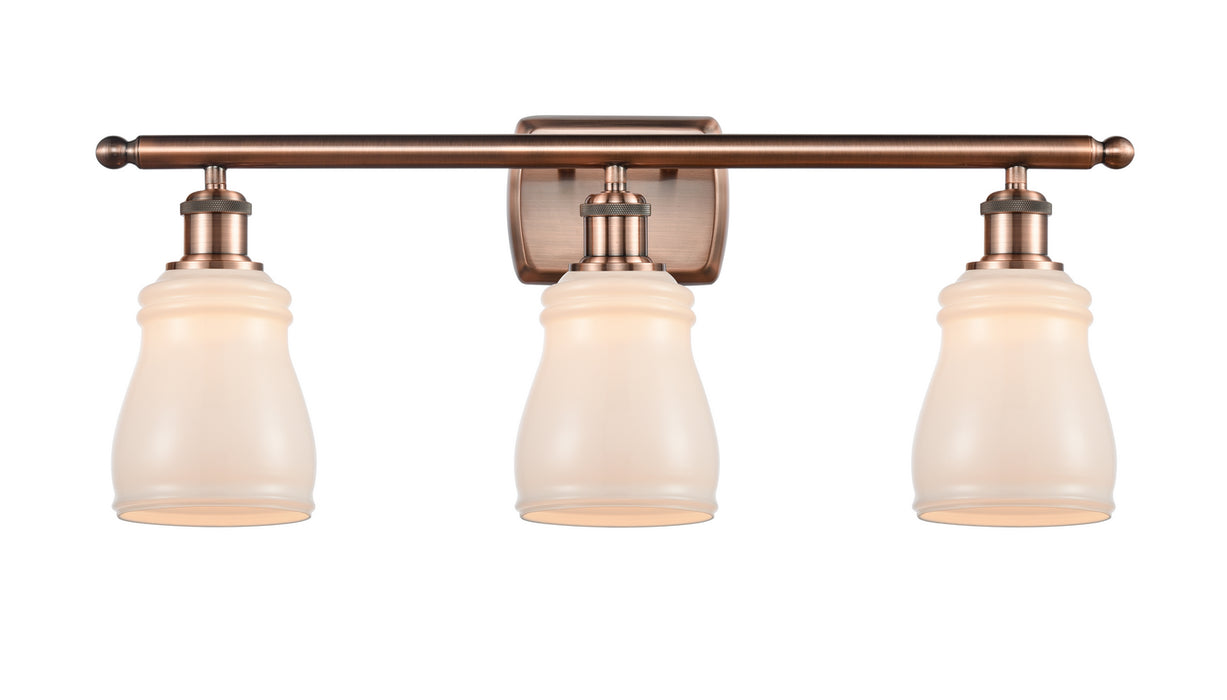Innovations 516-3W-AC-G391 Three Light Bath Vanity, Antique Copper