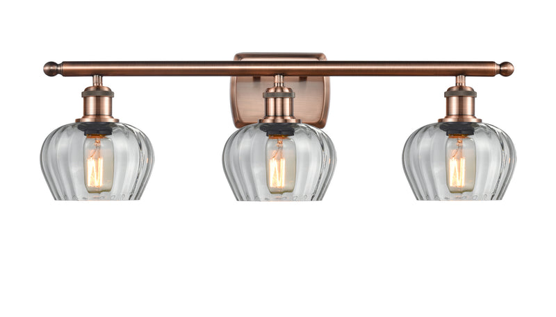 Innovations 516-3W-AC-G92 Three Light Bath Vanity, Antique Copper