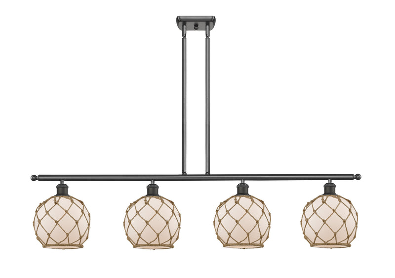 Innovations 516-4I-OB-G121-8RB Four Light Island Pendant, Oil Rubbed Bronze