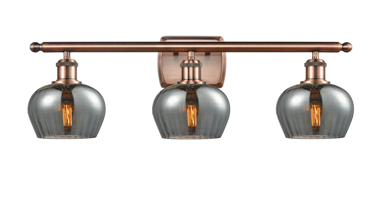 Innovations 516-3W-AC-G93 Three Light Bath Vanity, Antique Copper