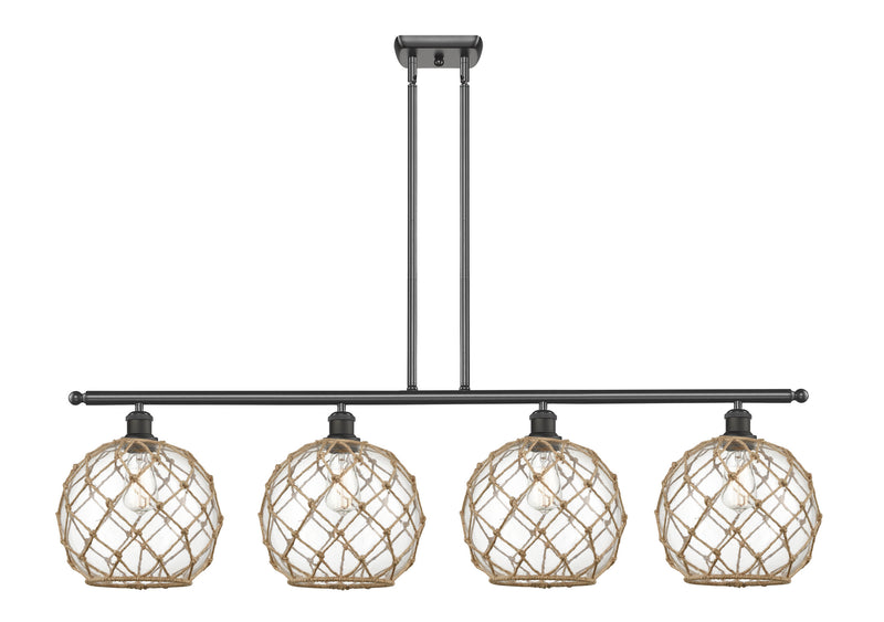 Innovations 516-4I-OB-G122-10RB Four Light Island Pendant, Oil Rubbed Bronze