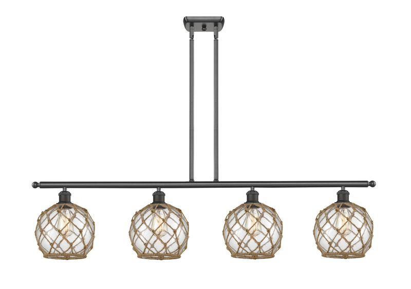 Innovations 516-4I-OB-G122-8RB Four Light Island Pendant, Oil Rubbed Bronze