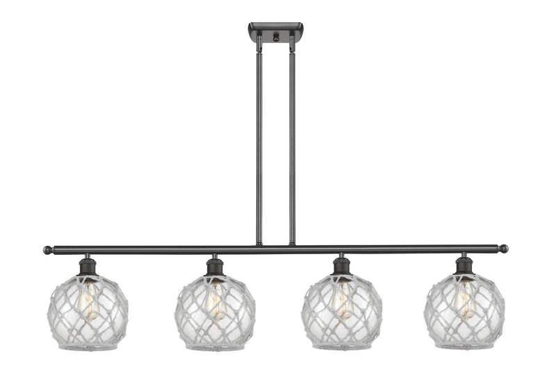 Innovations 516-4I-OB-G122-8RW Four Light Island Pendant, Oil Rubbed Bronze
