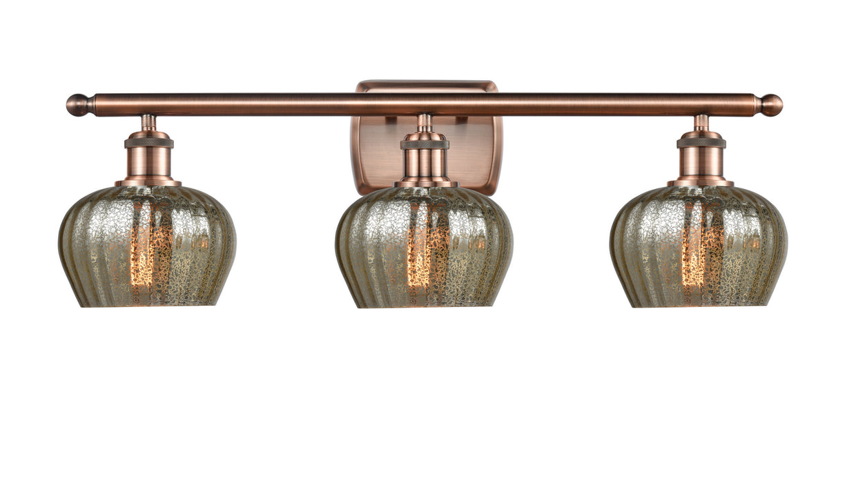 Innovations 516-3W-AC-G96 Three Light Bath Vanity, Antique Copper