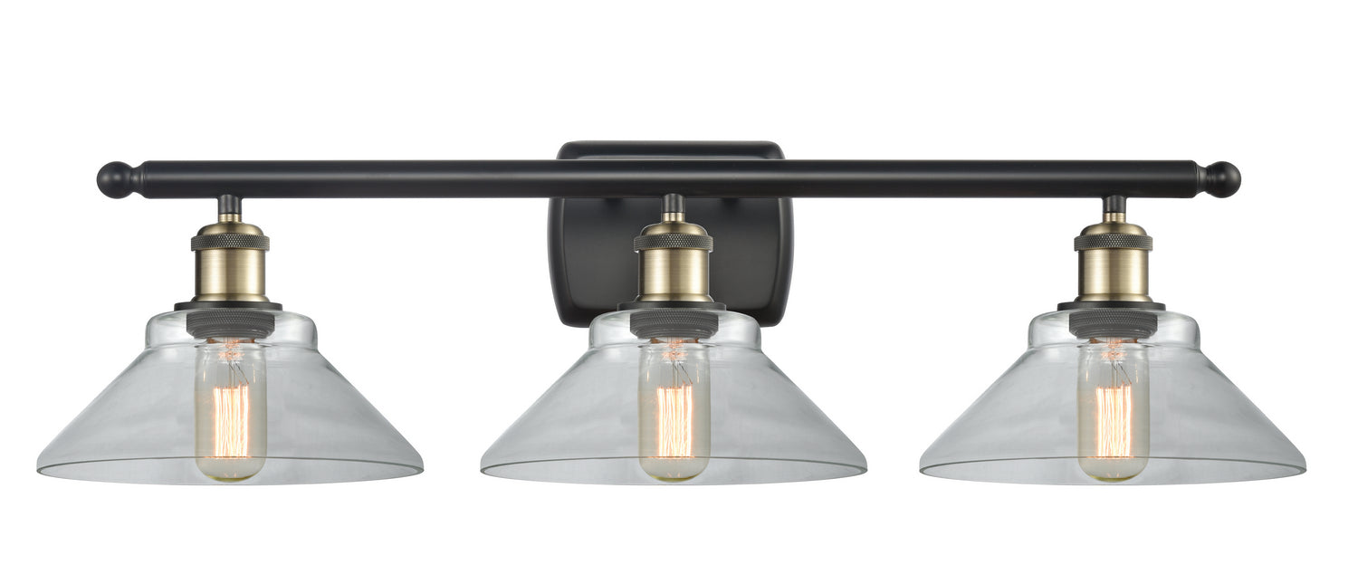 Innovations 516-3W-BAB-G132 Three Light Bath Vanity, Black Antique Brass
