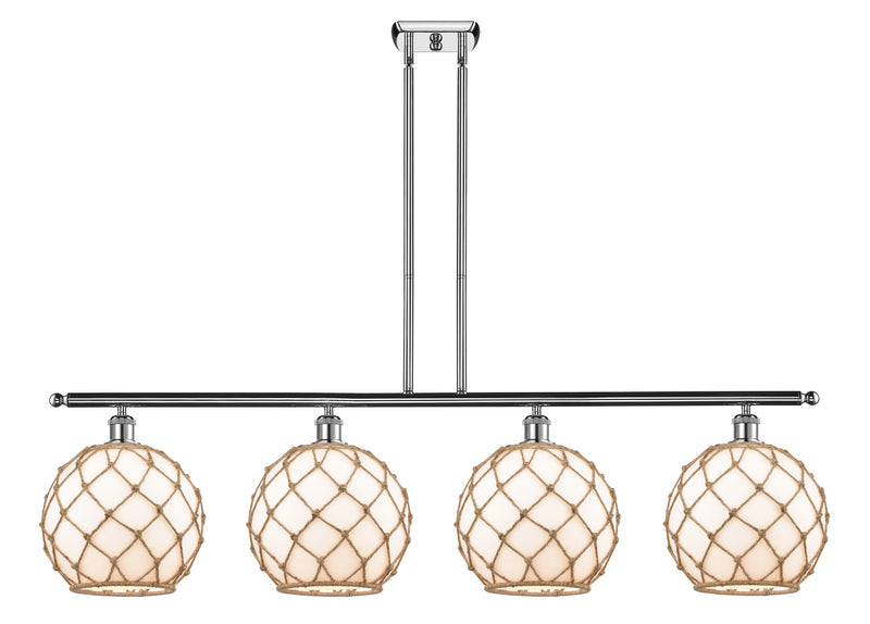 Innovations 516-4I-PC-G121-10RB Four Light Island Pendant, Polished Chrome