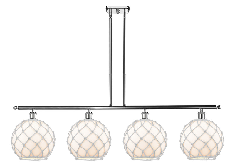 Innovations 516-4I-PC-G121-10RW Four Light Island Pendant, Polished Chrome