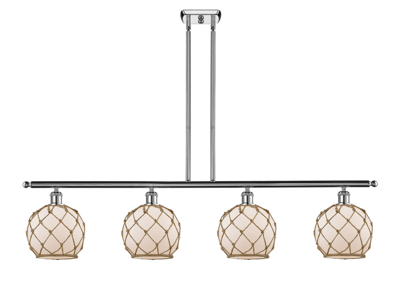 Innovations 516-4I-PC-G121-8RB Four Light Island Pendant, Polished Chrome