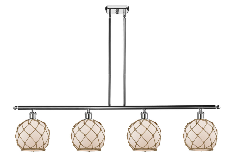 Innovations 516-4I-PC-G121-8RB Four Light Island Pendant, Polished Chrome