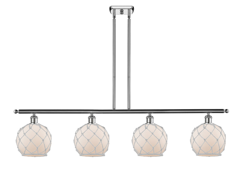 Innovations 516-4I-PC-G121-8RW Four Light Island Pendant, Polished Chrome