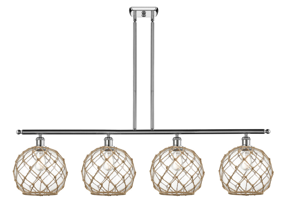 Innovations 516-4I-PC-G122-10RB Four Light Island Pendant, Polished Chrome