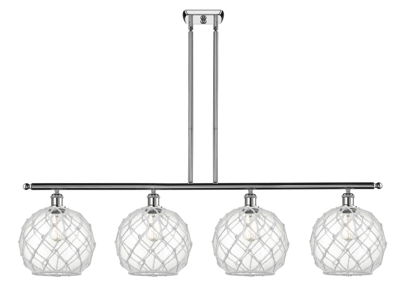 Innovations 516-4I-PC-G122-10RW Four Light Island Pendant, Polished Chrome