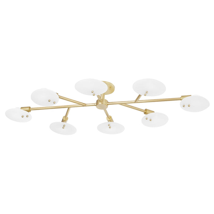 Mitzi H428608-AGB Eight Light Semi Flush Mount, Aged Brass