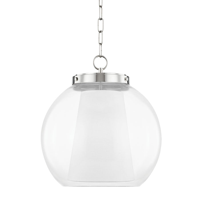 Mitzi H457701L-PN One Light Pendant, Polished Nickel