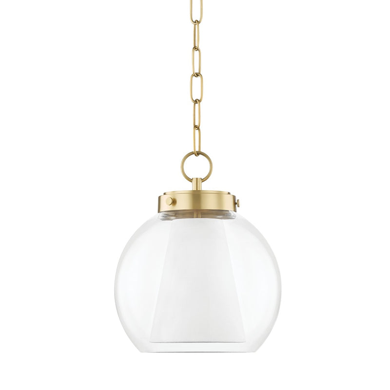 Mitzi H457701S-AGB One Light Pendant, Aged Brass