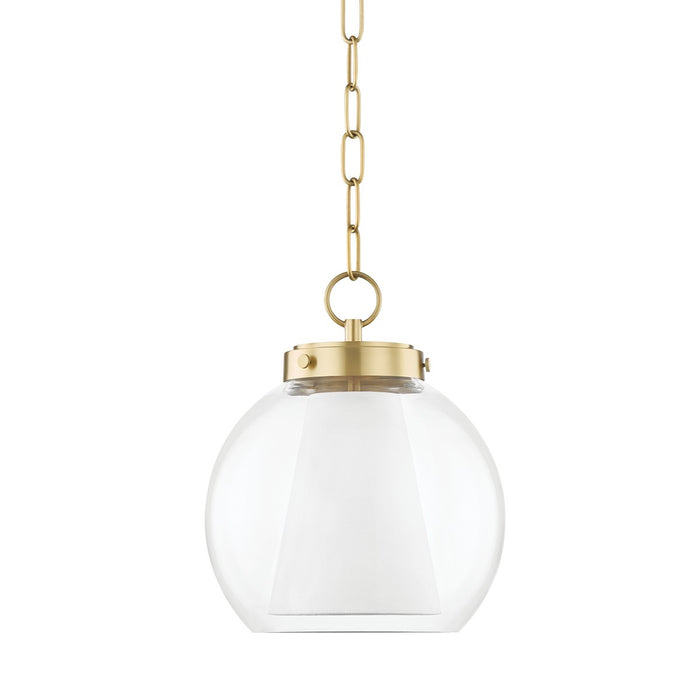 Mitzi H457701S-AGB One Light Pendant, Aged Brass