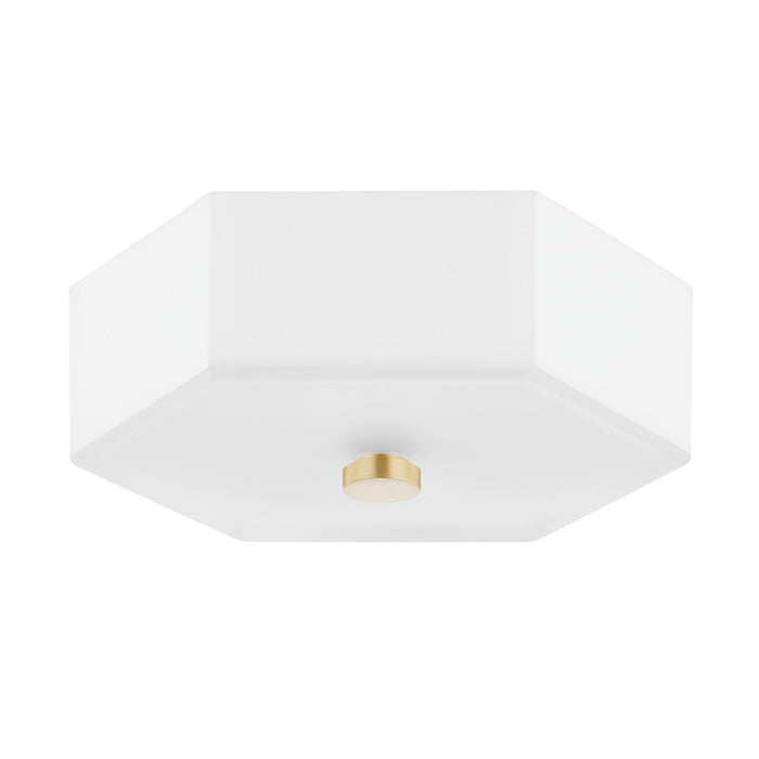 Mitzi H462502-AGB/PN Two Light Flush Mount, Aged Brass/Polished Nickel Combo