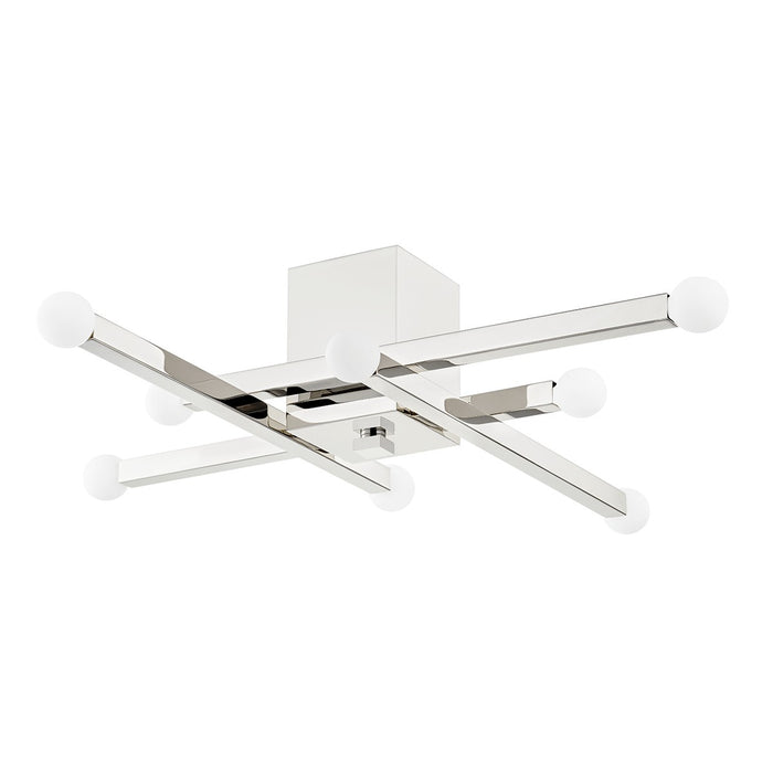 Mitzi H463508-PN Eight Light Flush Mount, Polished Nickel