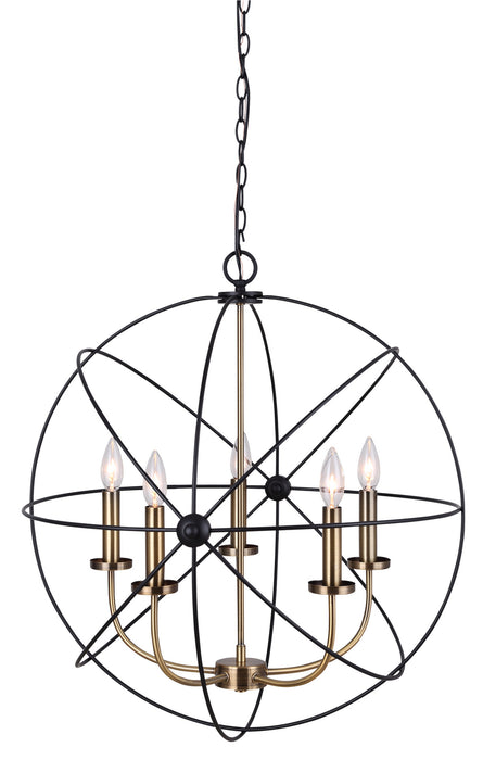 Canarm ICH282B05BKG25 Five Light Chandelier, Matte Black