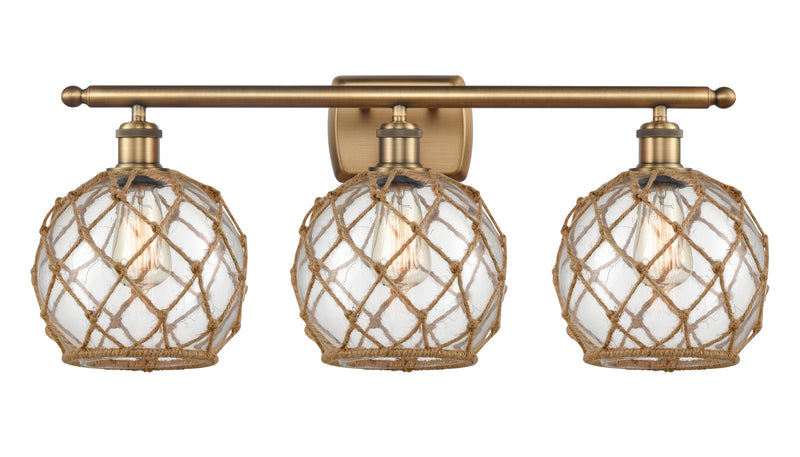 Innovations 516-3W-BB-G122-8RB Three Light Bath Vanity, Brushed Brass