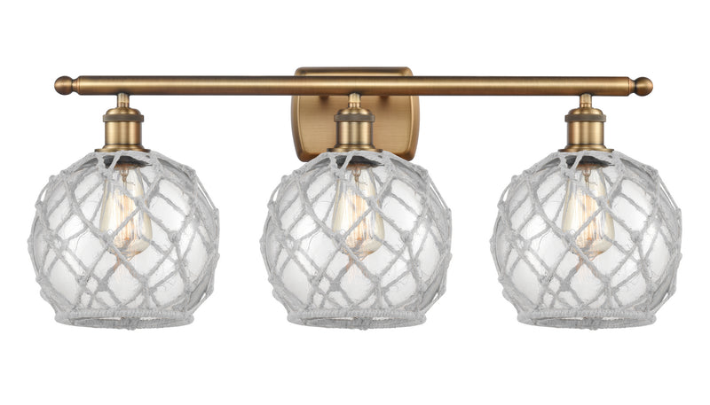 Innovations 516-3W-BB-G122-8RW Three Light Bath Vanity, Brushed Brass