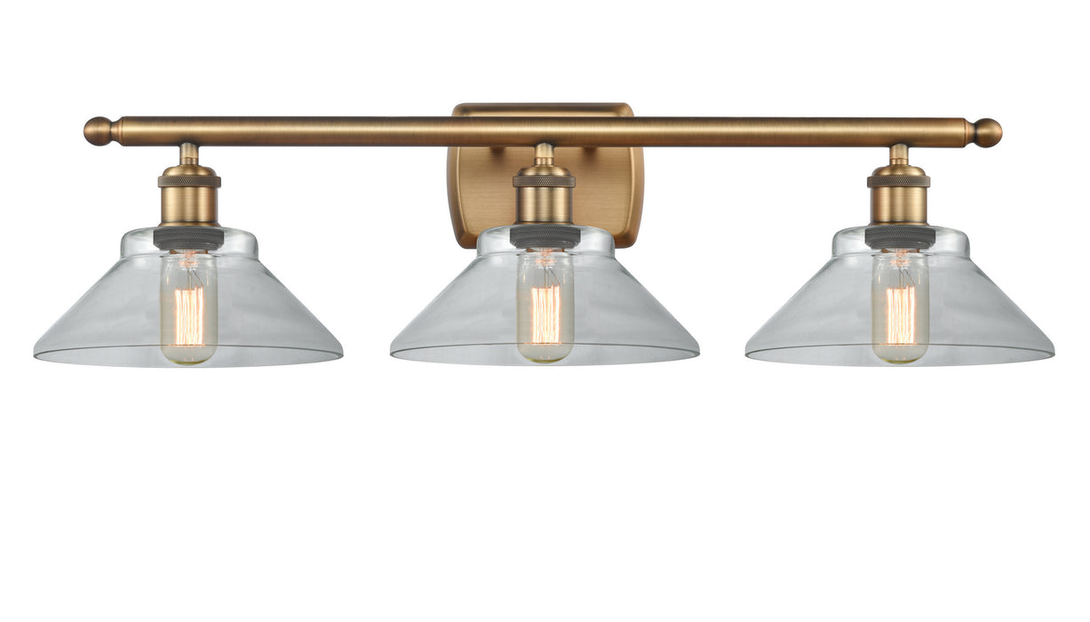 Innovations 516-3W-BB-G132 Three Light Bath Vanity, Brushed Brass
