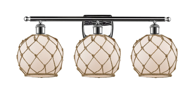 Innovations 516-3W-PC-G121-8RB Three Light Bath Vanity, Polished Chrome