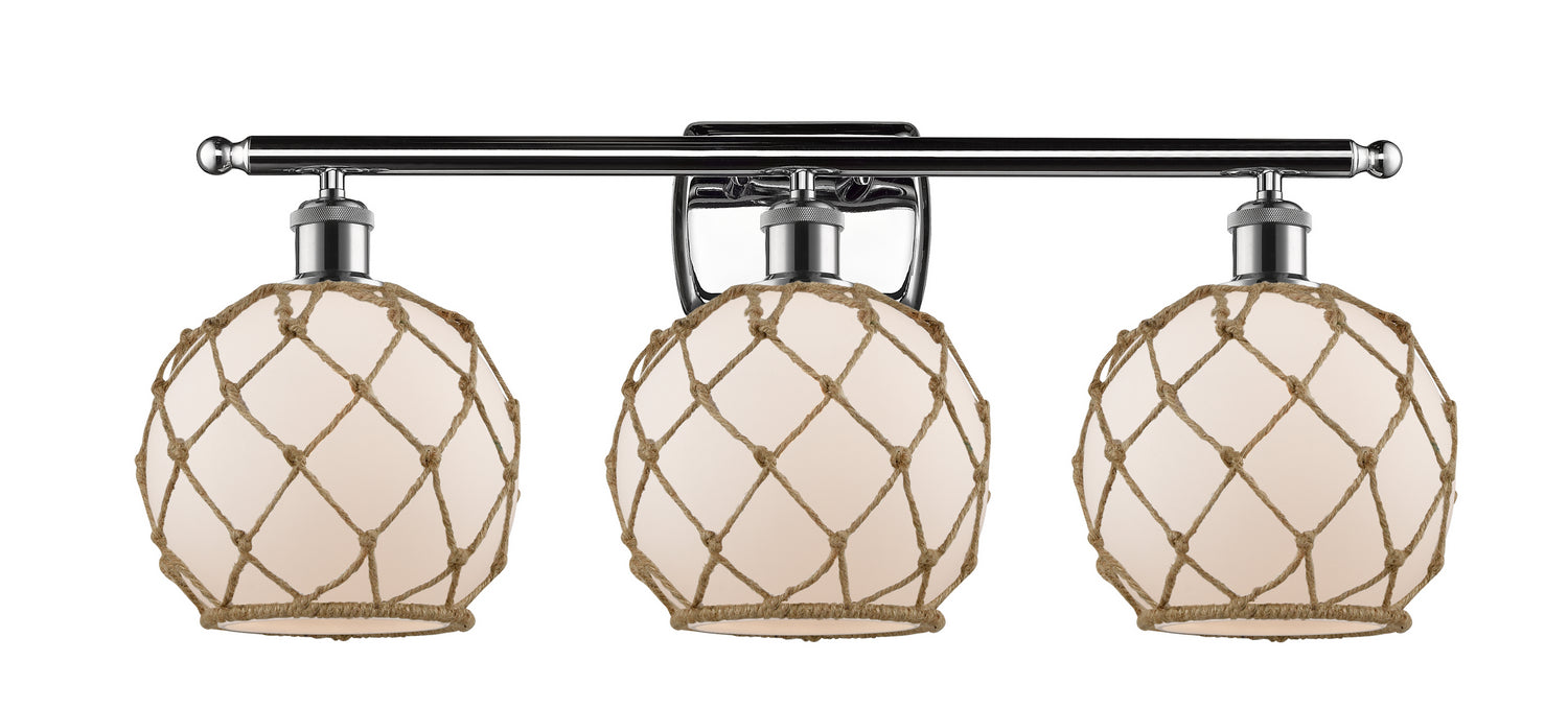 Innovations 516-3W-PC-G121-8RB Three Light Bath Vanity, Polished Chrome