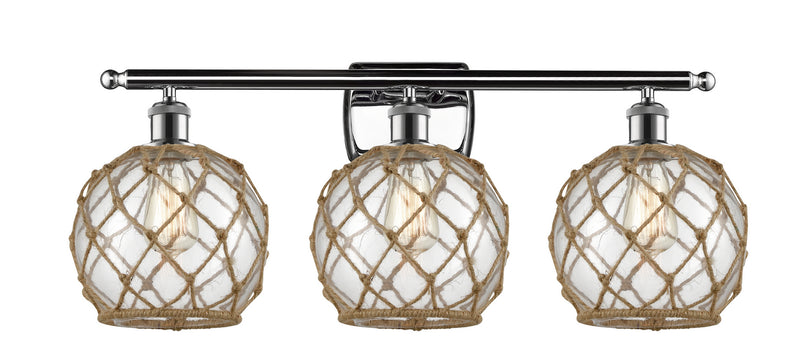 Innovations 516-3W-PC-G122-8RB Three Light Bath Vanity, Polished Chrome