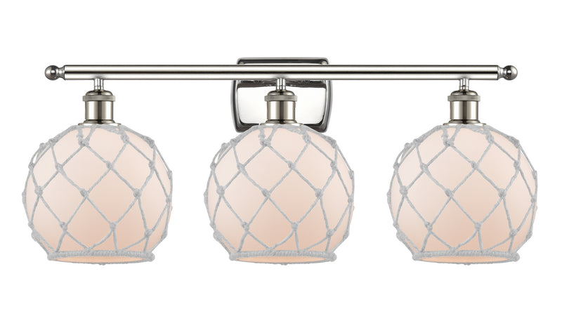 Innovations 516-3W-PN-G121-8RW Three Light Bath Vanity, Polished Nickel