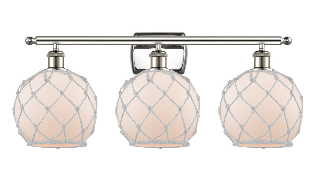Innovations 516-3W-PN-G121-8RW Three Light Bath Vanity, Polished Nickel