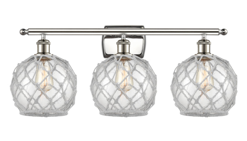 Innovations 516-3W-PN-G122-8RW Three Light Bath Vanity, Polished Nickel