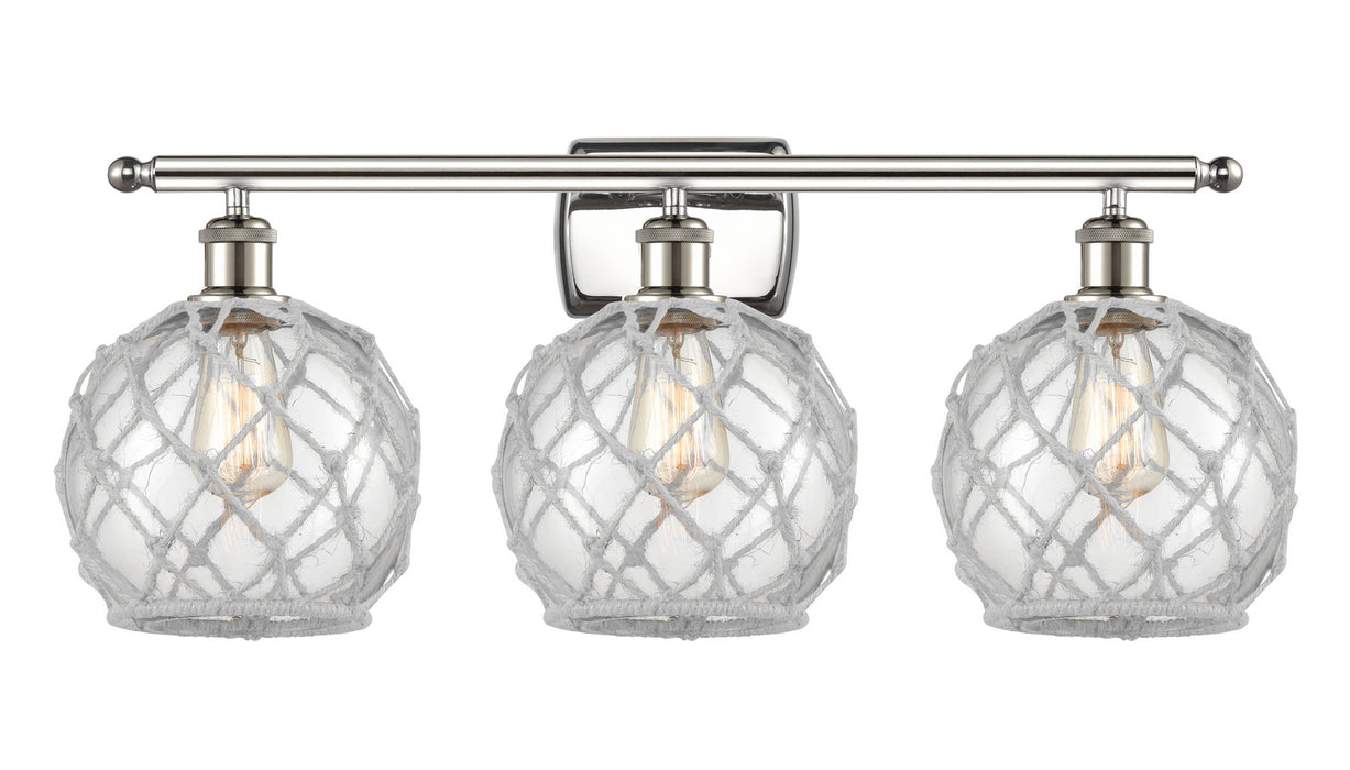 Innovations 516-3W-PN-G122-8RW Three Light Bath Vanity, Polished Nickel
