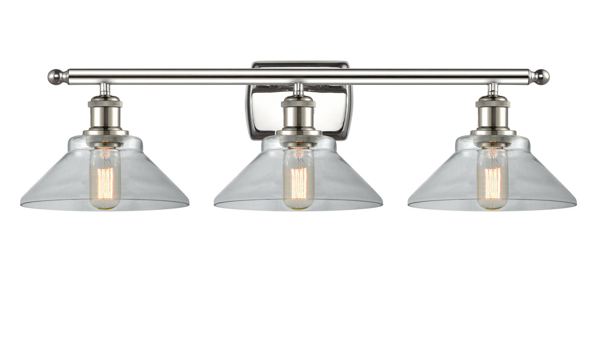 Innovations 516-3W-PN-G132 Three Light Bath Vanity, Polished Nickel