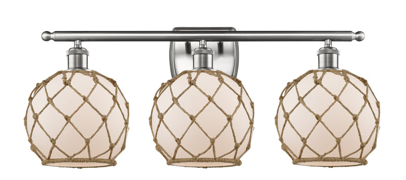 Innovations 516-3W-SN-G121-8RB Three Light Bath Vanity, Brushed Satin Nickel
