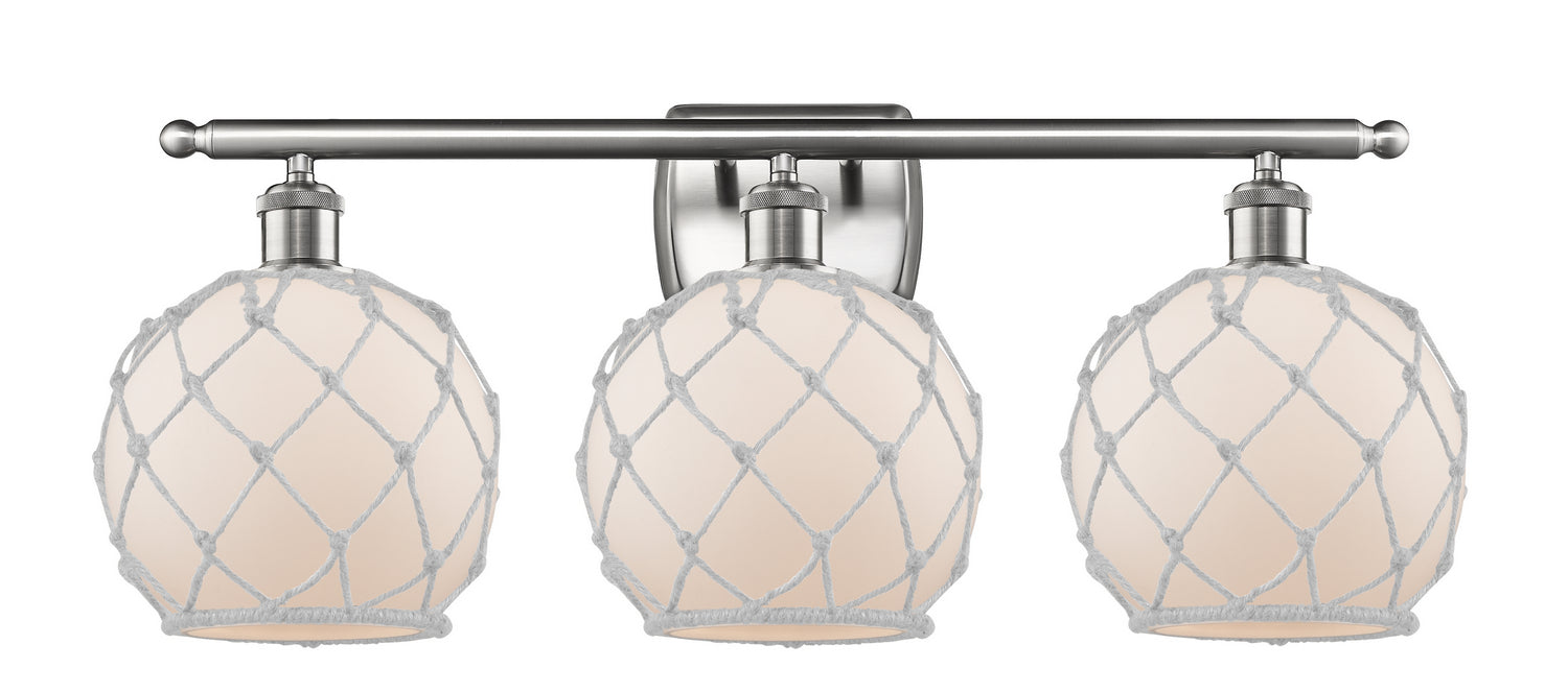 Innovations 516-3W-SN-G121-8RW Three Light Bath Vanity, Brushed Satin Nickel