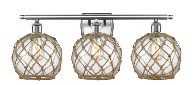 Innovations 516-3W-SN-G122-8RB Three Light Bath Vanity, Brushed Satin Nickel