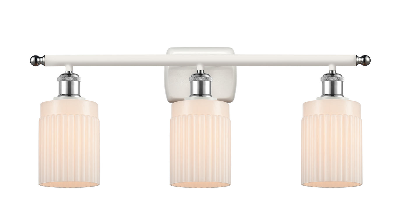 Innovations 516-3W-WPC-G341 Three Light Bath Vanity, White Polished Chrome