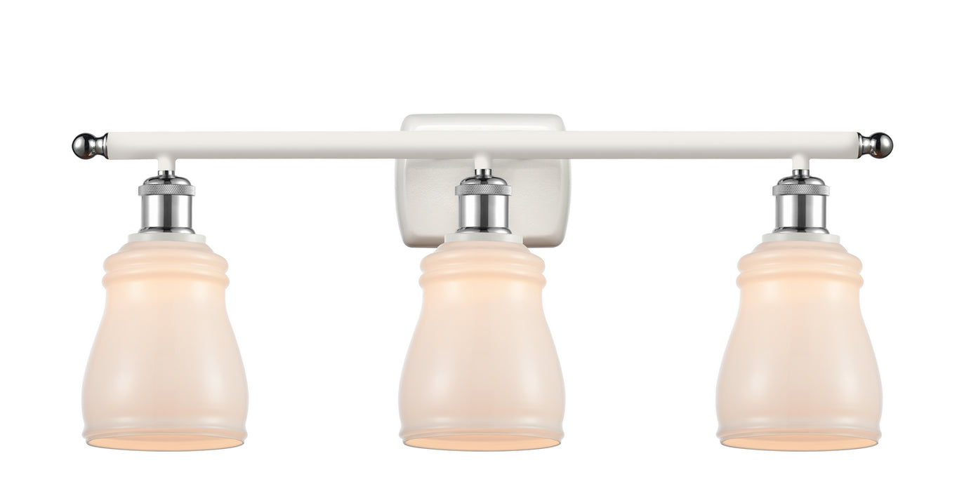 Innovations 516-3W-WPC-G391 Three Light Bath Vanity, White Polished Chrome