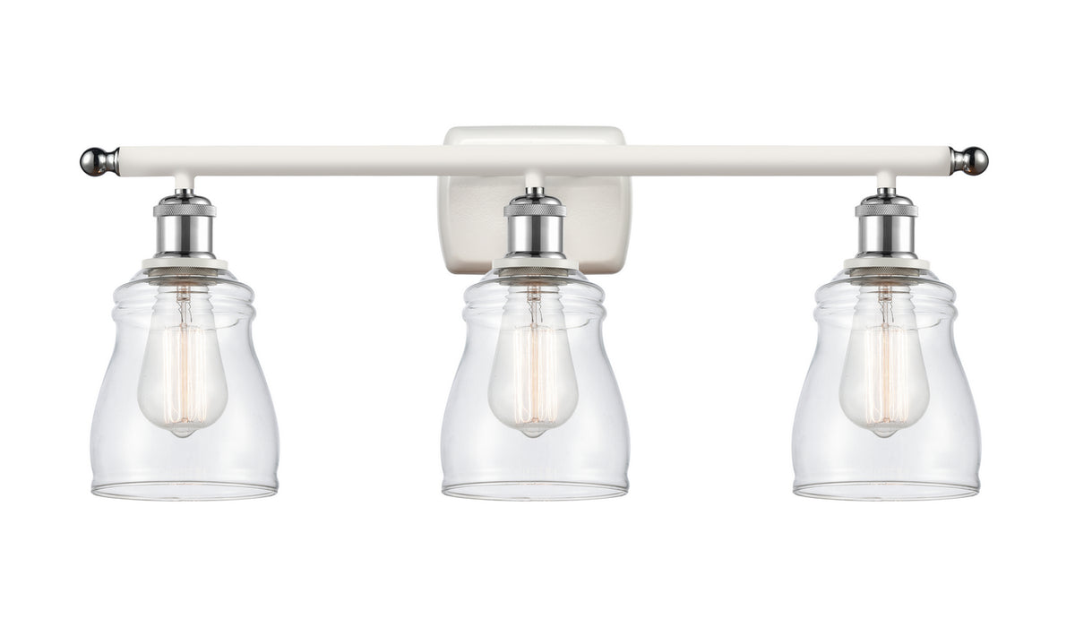 Innovations 516-3W-WPC-G392 Three Light Bath Vanity, White Polished Chrome