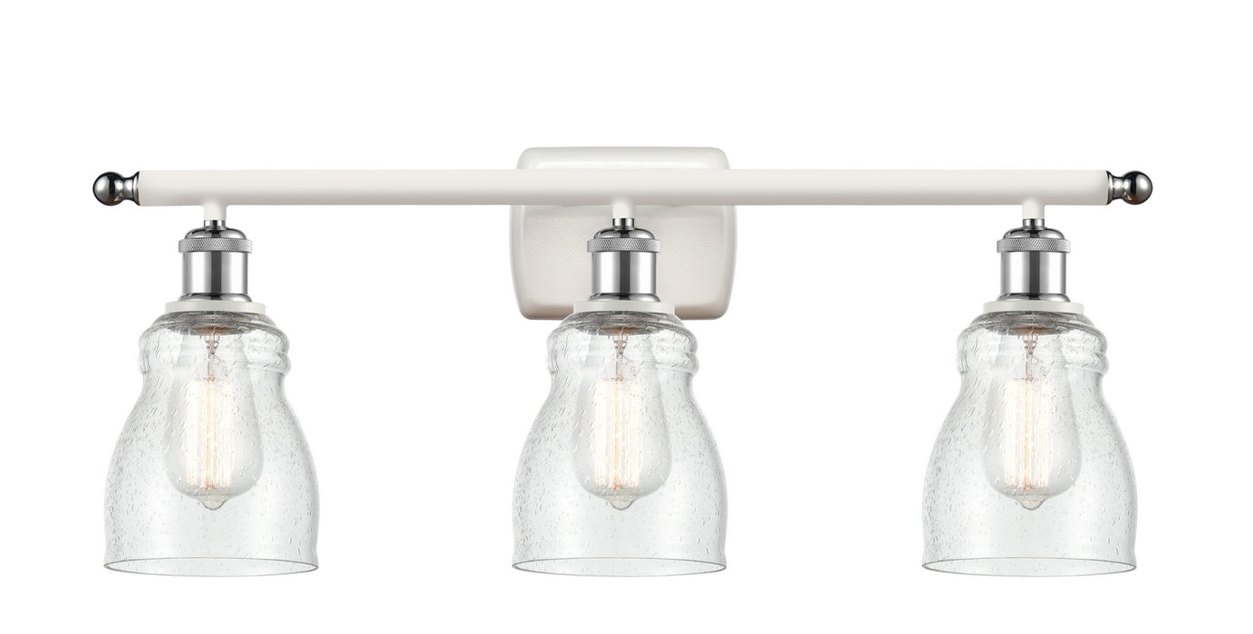 Innovations 516-3W-WPC-G394 Three Light Bath Vanity, White Polished Chrome