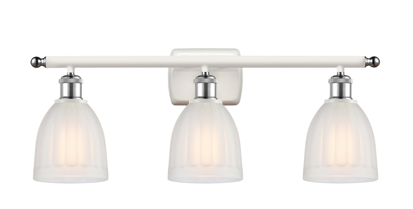Innovations 516-3W-WPC-G441 Three Light Bath Vanity, White Polished Chrome