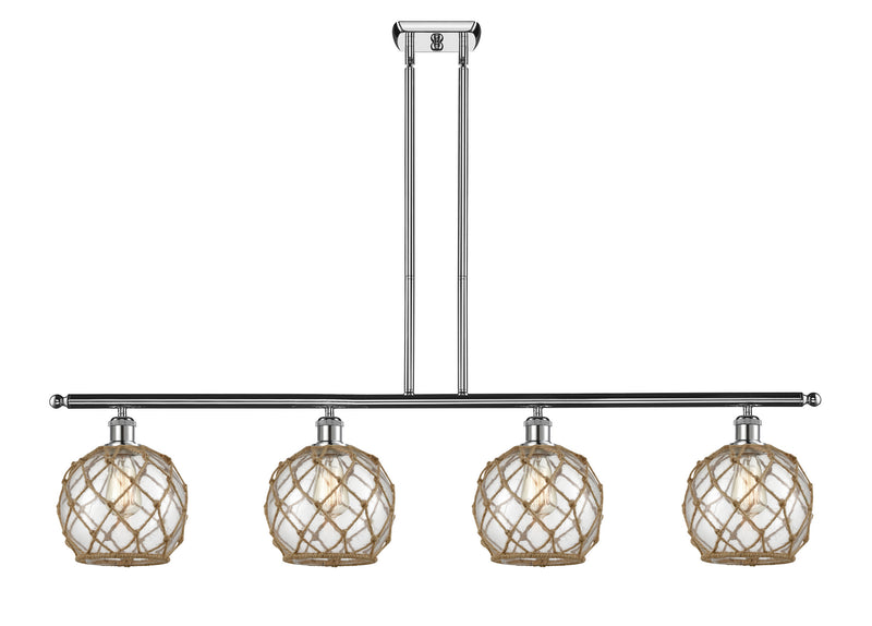 Innovations 516-4I-PC-G122-8RB Four Light Island Pendant, Polished Chrome
