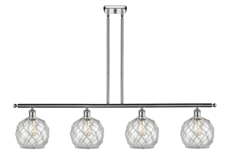 Innovations 516-4I-PC-G122-8RW Four Light Island Pendant, Polished Chrome