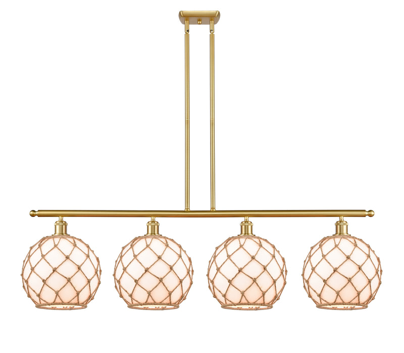 Innovations 516-4I-SG-G121-10RB Four Light Island Pendant, Satin Gold