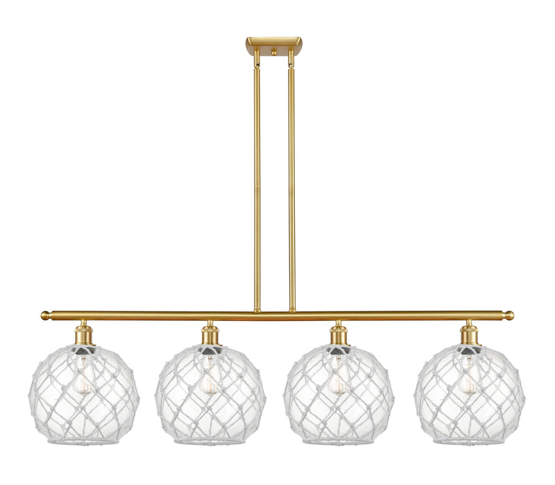 Innovations 516-4I-SG-G122-10RW Four Light Island Pendant, Satin Gold