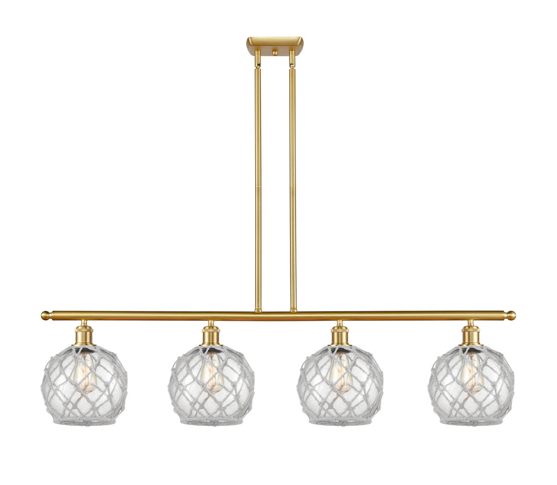 Innovations 516-4I-SG-G122-8RW Four Light Island Pendant, Satin Gold