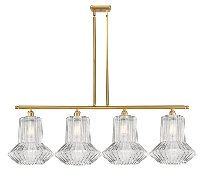 Innovations 516-4I-SG-G212 Four Light Island Pendant, Satin Gold